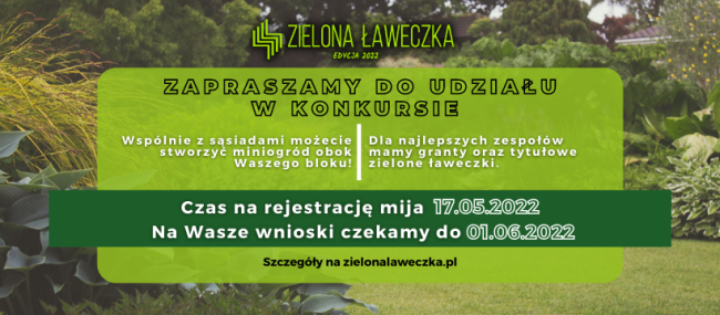 Zielona Ławeczka 2022r. - konkurs grantowy