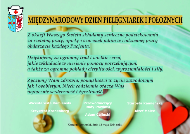 Życzenia z okazji Międzynarodowego Dnia Pielęgniarek i Położnych