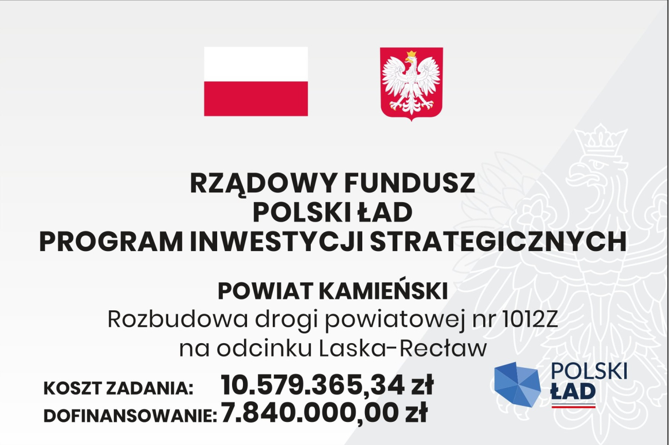 Rozbudowa drogi powiatowej nr 1012Z na odcinku Laska - Recław